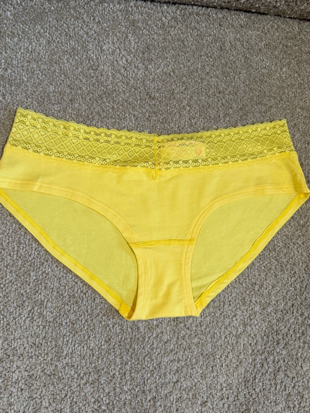 Yellow Lace Trim High-Waist Panty Pair - Picture 4 of 8